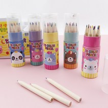 나성 12색색연필+연필깎이세트 원형케이스 휴대용, 12색