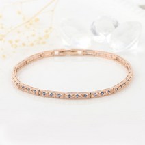 사강 블루 아이리스 18K 청 큐빅 스틱 레이어드 팔찌