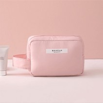 메이크업 화장품 박스 여성용 메이크업 가방 세면 용품 주최자 방수 여행 메이크업 보관 파우치 여성 대용량 휴대용 화장품 케이스, 핑크 스몰