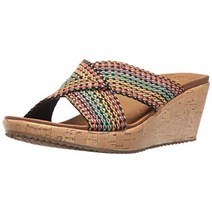 스케쳐스 칼리 여성용 베벌리 딜라이트 웨지 샌들 멀티 6 B(M) US