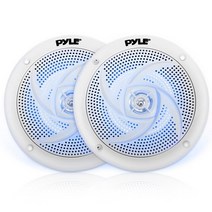 Pyle 마린 스피커 - 16.5cm(6.5인치) 양방향 방수 및 내후성 야외 오디오 스테레오 사운드 시스템 LED 조명 240와트 전원 로우 프로파일 슬림 스타일 1쌍 PLM, Speakers