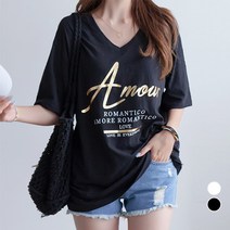[나크21] (55~88) 브이넥 워싱 슬럽티셔츠 DM22-T-178