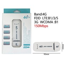이동식 와이파이4G/3G LTE 라우터 무선 USB 동글 150Mbps 모뎀 스틱 와이파이 어댑터 휴대용 모바일 네트, 02 White 4G 3G_01 1PC