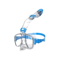 인피아 스노쿨링마스크 프리다이빙 수중 장비 듀얼글라스, 아쿠아블루