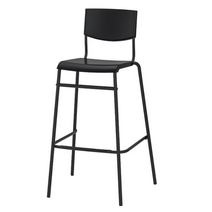 이케아 STIG 스티그 등받이바스툴 블랙/블랙 74cm 504.984.22