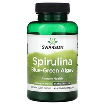 스완슨 스피루리나 Blue-Green Algae 500 mg 90 베지캡슐, 1병, 90정