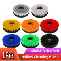 화장실청소기 카펫 가죽 및 실내 장식 소파 청소를위한 456 인치 플라스틱 부드러운 하드 전기 브러시 중공 목조 가구 자동차 욕실128114, 5인치(125mm), 주황색
