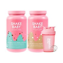 쉐이크베이비 단백질 다이어트 식사대용쉐이크 2입+보틀세트, 1세트, 민트초코맛750g+곡물맛750g+핑크보틀1개