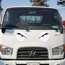 두두몰 포터 트럭 택배 버스 학원차 왕눈이 눈동자 스티커 전후방 포인트 랩핑필름, A타입_25cm, 화이트라인, 1개