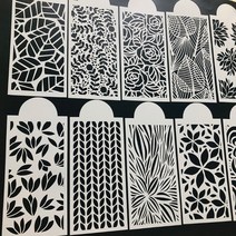 다이어리 꾸미기 세트 인스 랜덤박스 생일축하 스티커 빈티지 다꾸 도무송 Nicefurniture 10pcs diy 잎 장미 그리기 스텐실 템플릿 엠보싱 종이 카드 그림 스크랩북