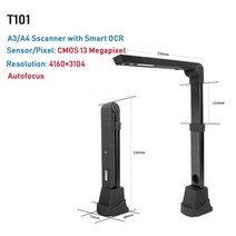 북 스캐너 북스캔 책 스캔 자동 초점 문서, t101