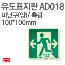 유도표지판 피난구-양방향 축광 100X100 소방표지판 피난표지 AD018