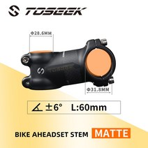 TOSEEK-자전거 핸들 바 스템 28.6-31.8mm 알루미늄 카본 Angle6 17 Mtb MTB 자전거용 예비 부품, [02] Matt-Angle 6-60mm