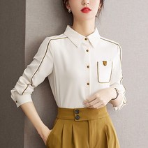 패스타임 여성용 카라 셔츠 봄 간절기 긴팔 블라우스 베이직 오피스룩 하객룩