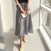 새로본 꼴8001리본체크SK봄롱스커트 셔링여성여자 미시