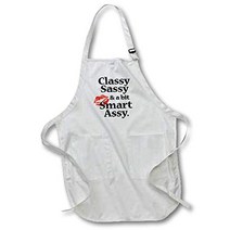 3dRose apr_171886_2 Classy Sassy and a Bit Smart Assy Medium Length Apron with Pouch Pockets 22 by, 1