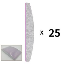 아르마 네일화일 5가지 검정/은색 지브라 100/180 파일 샌딩버퍼 손톱정리 연마가는거, 은색-반달25개