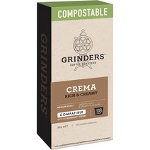 Grinders Compostable Coffee Capsules Crema 10 Pack