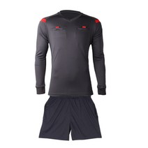 축구 FIFA 중초광판 심판복 세트 축구복 심판 외투 축구심판 장비 심판복 남자, 0118 긴팔: 그레이