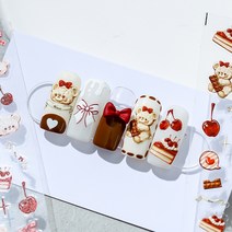 [디비투] 3D입체 데코스티커 네일스티커 모음 (33종디자인), S014-쵸코곰돌이, 1개