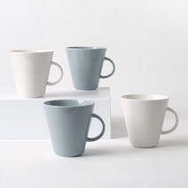 보울보울 어반데일리 머그 300 ml, 리넨화이트, 프렌치그레이, 4개