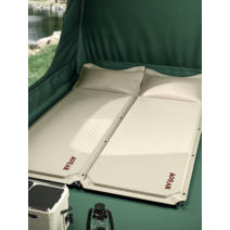 야외 감성 가정용 방습 싱글 텐트 캠핑 휴대용 에어매트 매트리스, H 더블아미그린5CM