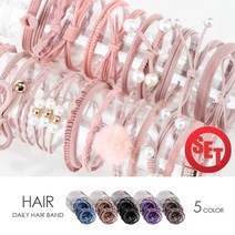 kirakirashop 머리 헤어 끈 이브닝웨어 24P 세트+고양이 파우치 AHB1573