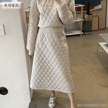여성 상하세트 경량패딩 후디티 롱스커트 패딩 누빔 뉴타임즈 A12 X475S820