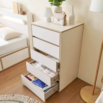 Sunshine 5단서랍장 옷서랍장 수납옷장 오단수납장 옷방서랍 500 5131EA, 크림화이트