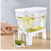 대용량 캠핑물통 냉장고 회전 수도꼭지가 있는 물통 3.5L, 작다