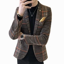 2022 새로운 도착 브랜드 의류 봄 정장 재킷 남성 격자 무늬 패션 슬림 남성 정장 캐주얼 블레이저 드레스 코트
