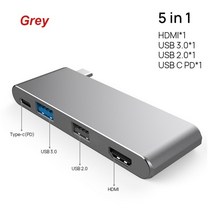 usb 멀티 c타입 미니 연결 노트북 맥북 허브 분배기 - - 알루미늄 합금 쉘, 1027217
