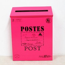우체통 방수 전원 감성 카페 별장 주택 벽걸이 우편함 스탠드 빌라 북유럽 인테리어 모던, AT - 자물쇠없는 장미 빨강 문자