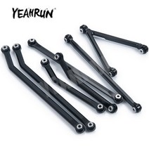 Yeahrun cnc 금속 조향 링크 링키지 타이로드 키트 축 scx24 axi00005 지프 검투사 124 rc 크롤러 자동차 부품 강화, 검은색