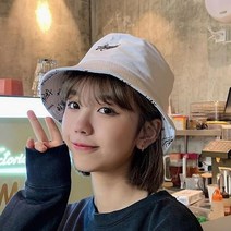 버킷햇 2개 남녀 공용 간지나는 면 벙거지 양면 모자 커플모자