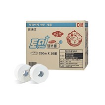 토미 보급형 점보롤 화장지 엠보싱 2겹 (250m x 16롤), 16롤