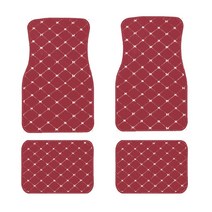 카 차량 매트 범용 가죽 자동차 바닥 매트 현대 산타크루즈 장소 악센트 코나 발 패드 인테리어 액세서리, 10 Wine Red