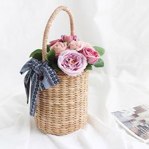 리본 라탄 바스켓백 바구니 왕골 버킷백 토트백 데코가방 인테리어 소품 아이디어 상품
