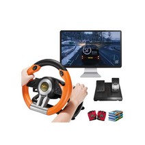 레이싱휠 유로트럭 컨트롤러 게임기 자동차 핸들, 상세이페이지 참고, 오렌지 스탠다드 패키지 이미지 참조