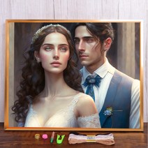 초상화 아름다운 여성 꽃 크로스 스티치 DIY 자수 패턴 수공예 바느질 수공예 계산 방 장식 선물, 90.HMA98871 - 80x100cm - 14CT