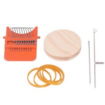 10 후크 미니 직조기 가정용 소형 기계 6.5cm 나무 보드 수공예 DIY, 01 주황색, 01 주황색