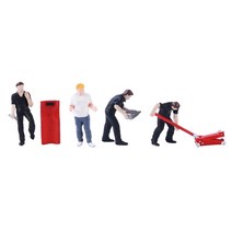 GHSHOP 작은 디오라마 수지 인형 거리 기차 조경 디자인 액세서리, 2.8-3cm 높이, 블랙