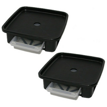 플라팜 정사각 화분받침대 소형 1호 2p, 블랙