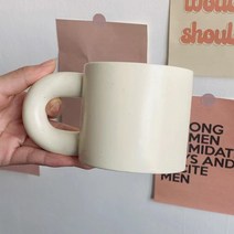 DND마켓 머그컵 350ml 도자기 뭉툭 핸드메이드 점박이 오트밀 홈카페 예쁜잔 귀여운 레트로 특이한컵 감성인테리어소품 식약처인증완료 (주)존글로벌, B 두꺼운 C링