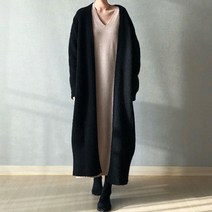 롱 와이드 니트 간절기 가디건 여성