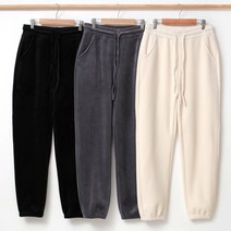 예담 완전 편한 겨울 융 털 벨벳 조거 밴딩 스판 바지 빅사이즈