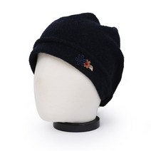 베이직엠 여성 겨울모자 반다나 두건 비니 뒷밴딩 쁘띠 플라워