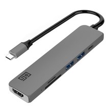 SO HDMI 젠더 이더넷 카드리더기 맥북 아이패드프로 삼성덱스 6 in 1 USB C타입 멀티 허브 H1_Plus, 스페이스 그레이