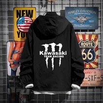 여름 라이더자켓 바람막이 져지 상의 야마하 가와사키 혼다 경량, Q.블랙 가와사키 525