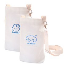 미니 에코백 물병주머니 2개, 강아지+토끼